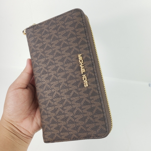 MICHAEL KORS JS LARGE FLAT ZIP PHONE CASE WALLET - Picture 3 of 10